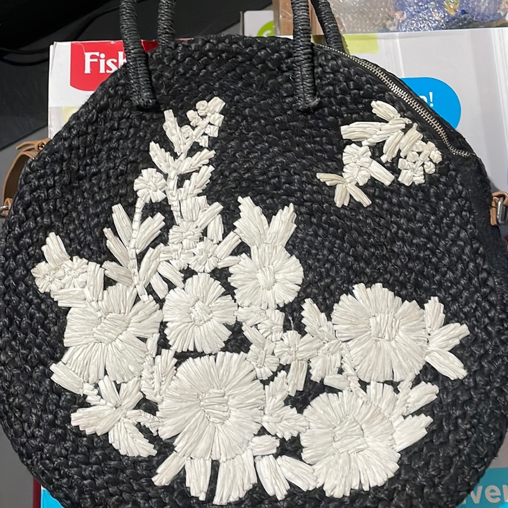 Anthropologie Garden Raffia Crossbody bag